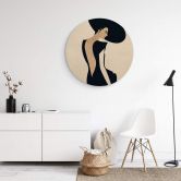Holzbild Kubistika - Die Dame im schwarzen Kleid - Rund 