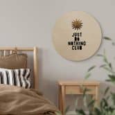 Holzbild Kubistika - Do Nothing Club - Rund 