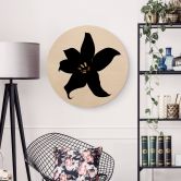 Holzbild Kubistika - Dunkle Orchidee - Rund 
