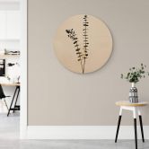 Holzbild Kubistika - Schwarz-Goldener Eukalyptus - 