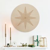 Holzbild Geometrischer Goldstern - Magnusson - Rund 