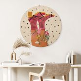 Holzbild Sockenliebe trifft Flower Power - Mokate - Rund 