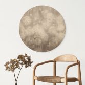 Holzbild Pusteblumen Traum in Beige - Ms Tiff - Rund 