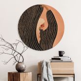 Wood Print Woman with black striped dress - Müller - Round 