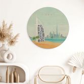 Holzbild Strand von Dubai - Burj Al Arab - Rivers - Rund 