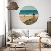 Holzbild Urlaub am Meer mit Dünenblick - Rivers - Rund 
