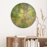 Holzbild Farbenspiel aus Goldgrün - Schmucker - Rund 