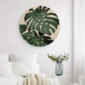 Holzbild Sisi & Seb - Monstera - Rund 
