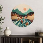 Væg cirkel træ Bjergland flod - SpaceFrog Designs 