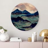 Holzbild SpaceFrog Designs - Meerestreiben - Rund 