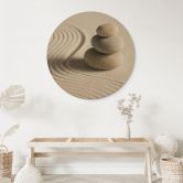 Holzbild Stone in Sand 2 - Rund 
