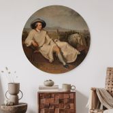Holzbild Tischbein - Goethe in der römischen Campagna - Rund 