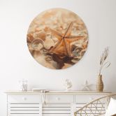 Holzbild Muscheln am sonnigen Strand - Treechild - Rund 