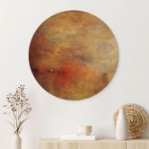 Houten Wanddecoratie - Zonsondergang over een meer - Rond 