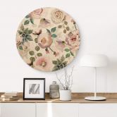 Holzbild UN Designs - Blumen im Gemälde Stil - Rund 
