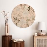 Holzbild Boho-Illustration mit Blumen und Früchten - UN Designs - Rund 