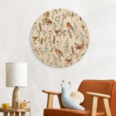 Holzbild Spatzen und Rotkehlchen - UN Designs - Rund 