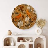 Tableau en bois UN Designs - Ocre tropical - Rond 