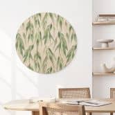 Holzbild Zweige mit grünen Blättern - UN Designs - Rund 