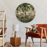 Tableau sur bois rond Kikki Belle - Objets cachés de la jungle 