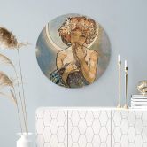Holzbild Mucha - Sterne: Der Mond - Rund 