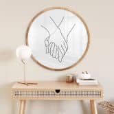 Poster 1X Studio - Line Art Hand in Hand - Rund 