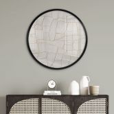 Poster Motif de déchirure abstrait beige - Alma - Rond 