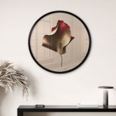 Elegante blad Poster in goud en rood - Alma - Rond 