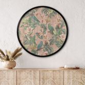 Poster Dschungel mit Papageien Rosa - Bloomery Decor - Rund 