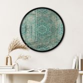Poster Mandala Boho Gold-grün - Bloomery Decor - Rund 