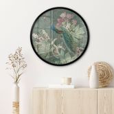 Poster Pfau im Tropengarten auf Mosaik - Bloomery Decor - Rund 