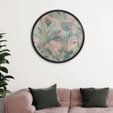 Poster Tropenblätter im Dschungel Rosa - Bloomery Decor - Rund 