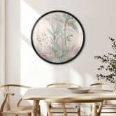 Poster Tropische Idylle mit Kolibri Apricot - Bloomery Decor - Rund 