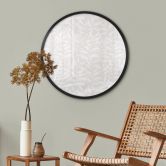 Poster Zarte Aquarell-Blätter - Soft Beige - Bloomery Decor - Rund 