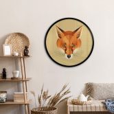 Poster Fuchs - Rund - Braun 