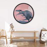 Kinderzimmer Poster - Giganotosaurus Rund - Braun 