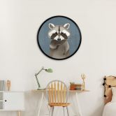 Poster Waschbär - Rund - Braun 