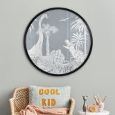 Poster Im Land der Dinosaurier - Blau - Kikki Belle - Rund 