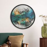 Poster Farbnebel abstrakt - Fedrau - Rund 