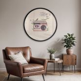 Poster Retro Radio floral - Frida Floral Studio - Rund 