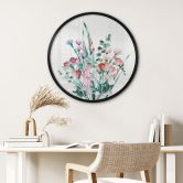Poster Wilde bloemen boeket in de lente - Goed Blauw - Rond 