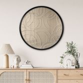 Poster Abstrakte Ringe beige - Grande - Rund 