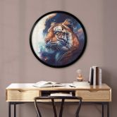 Poster Heine - Tiger im Sternenhimmel - Rund 