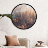 Poster Rund Herbstwald im Nebel - Ioricon - Rund 