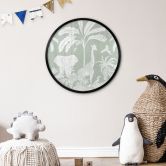 Poster Dschungeltiere in tropischem Grün - Kikki Belle - Rund 
