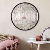 Poster Märchenhafter Wald mit Einhörnern - Kikki Belle - Rund 