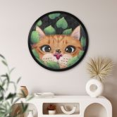 Poster Süße Katze im Busch - Korenkova - Rund 