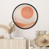 Poster Harmonische Landschaft orange - Kubistika - Rund 