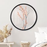 Poster Pfirsichfarbene Kirschblüten - Kubistika - Rund 