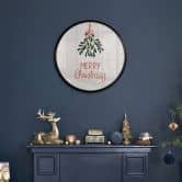 Poster Merry Christmas mit Mistelzweig - Menina Lisboa - Rund 